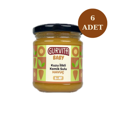 Gurvita Baby Kuzu İlikli Kemik Sulu Havuç 165 gr 6 adet - 1