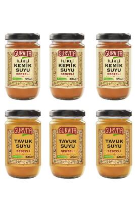 Gurvita İlikli Kemik Suyu 3Ad Dana Sebzeli+3Ad Tavuk Sebzeli 320 Ml 6'lı - 1