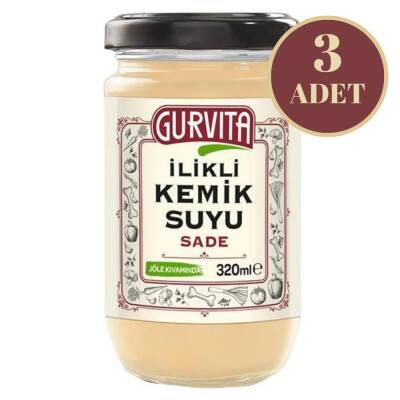 Gurvita İlikli Kemik Suyu Sade 320 Ml 3'lü - 1