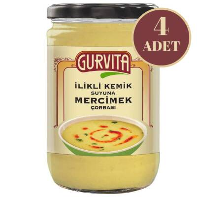 Gurvita İlikli Kemik Suyuna Mercimek Çorbası 660 Ml 4'lü - 1